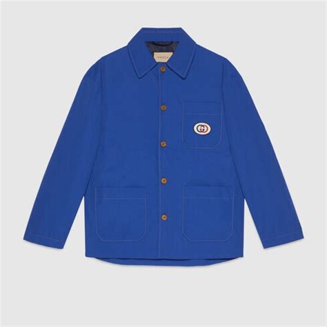 Nylon jacket with 'Gremlins' patch in blue 